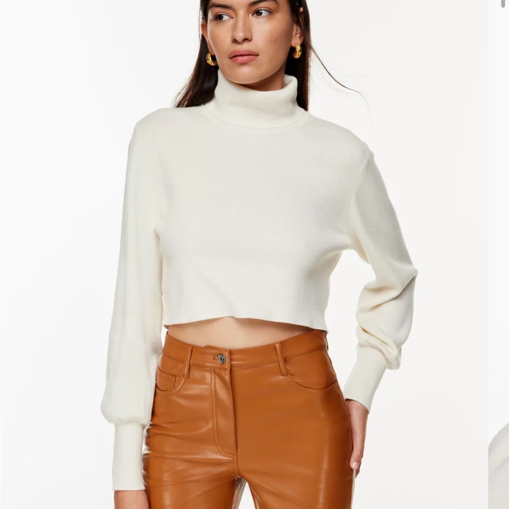 Aritzia Wilfred Rebecca turtleneck puff sleeve sweater